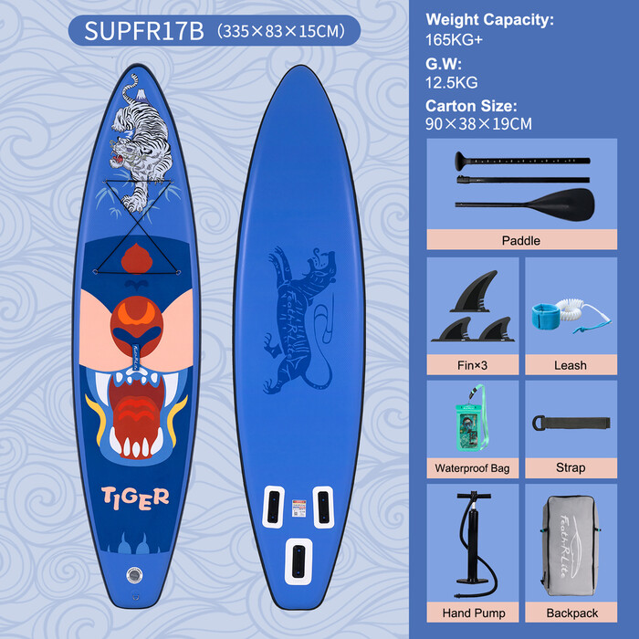 Paddle Board inflável 11' - Tigre Azul