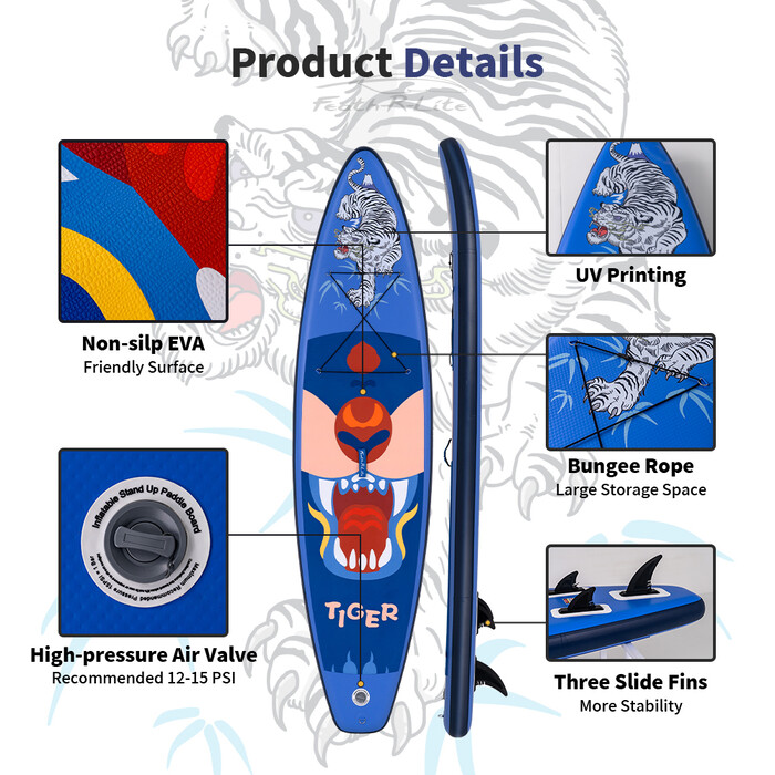 Paddle Board inflável 11' - Tigre Azul