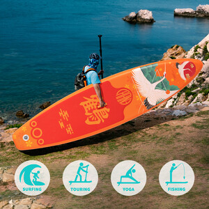 Inflável Surfing Paddle Board 11' - Guindaste Laranja