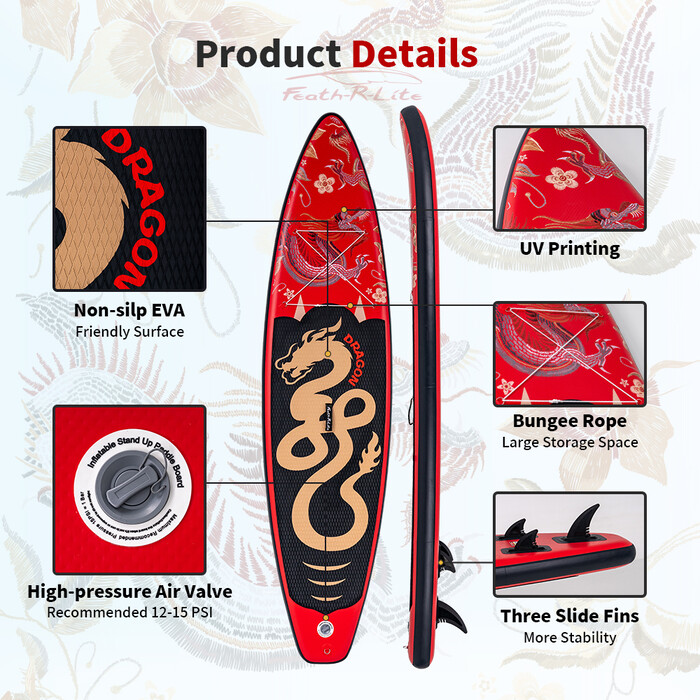 Inflável Surfing Paddle Board 11' - Dragão Vermelho